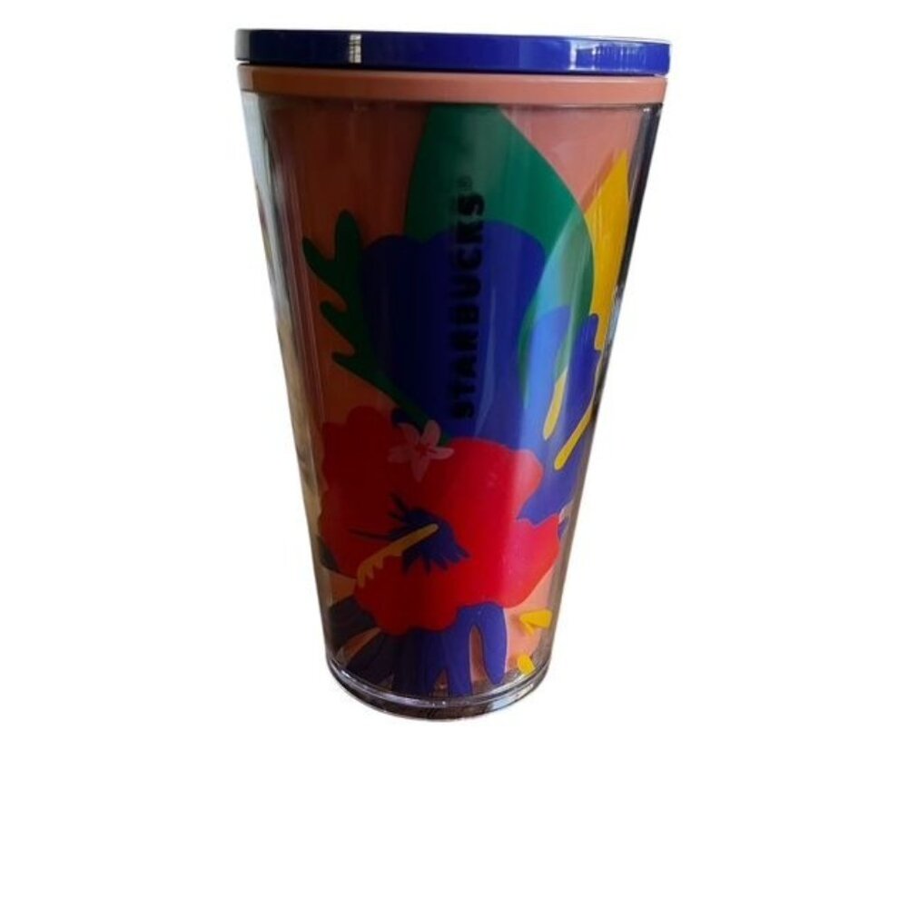 Starbucks Summer 2020 Hibiscus Floral Tropical Hawaiian 16 oz Cold Tumbler